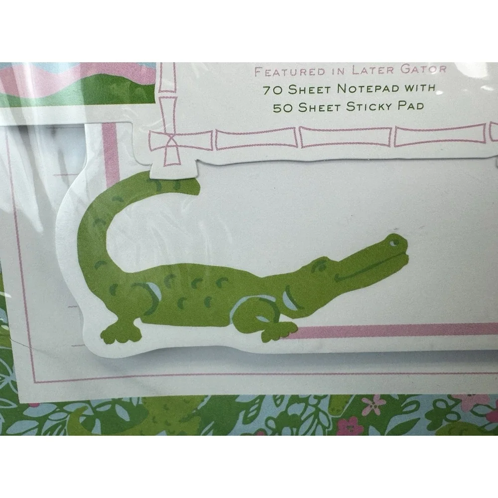 Lilly Pulitzer Sticky Notes With Lilly  Pad Pink Green Later Gator Alligator